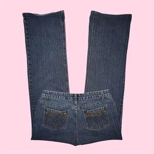y2k boho unique beaded pocket bootcut /straight leg jeans